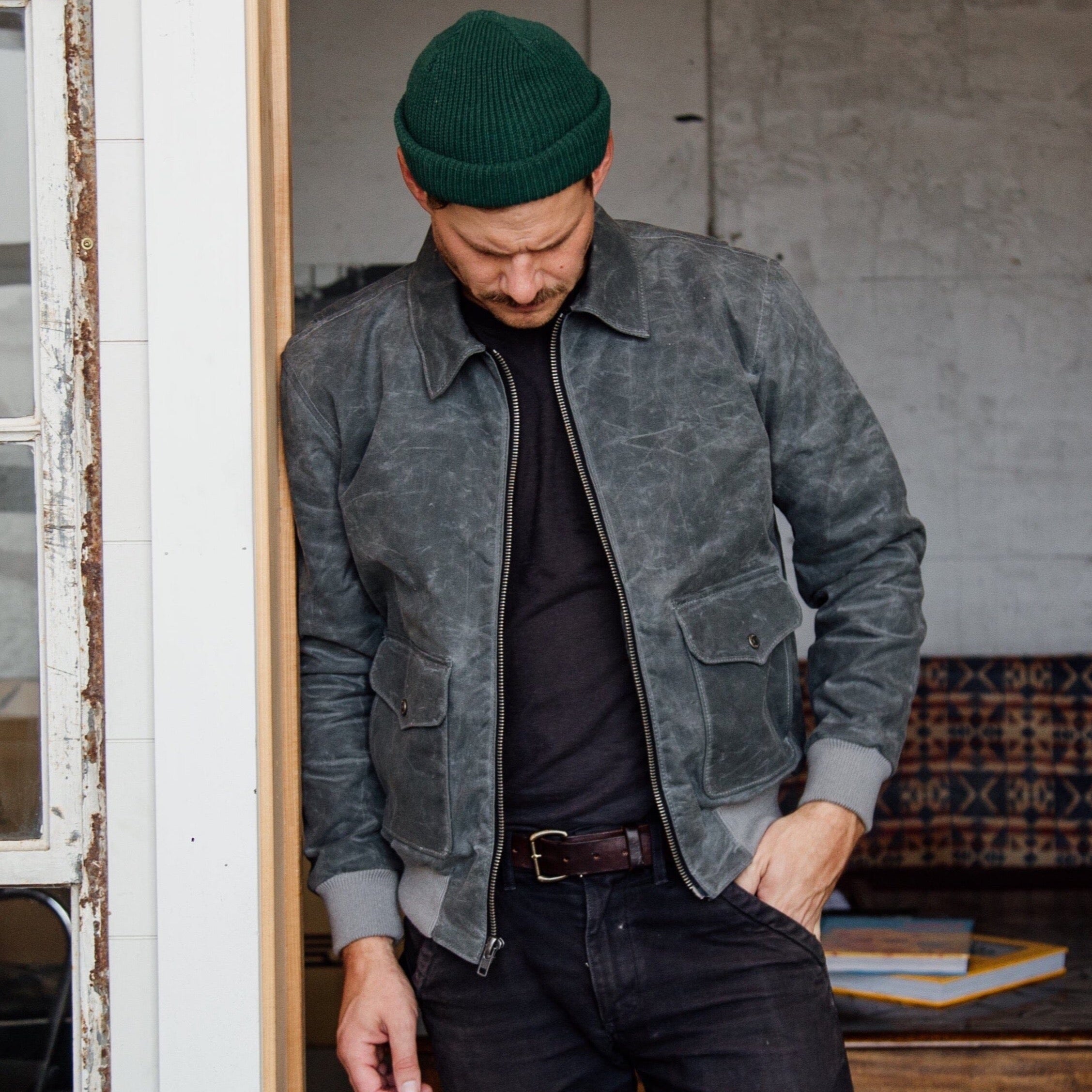 G-1 Waxed Bomber - Charcoal