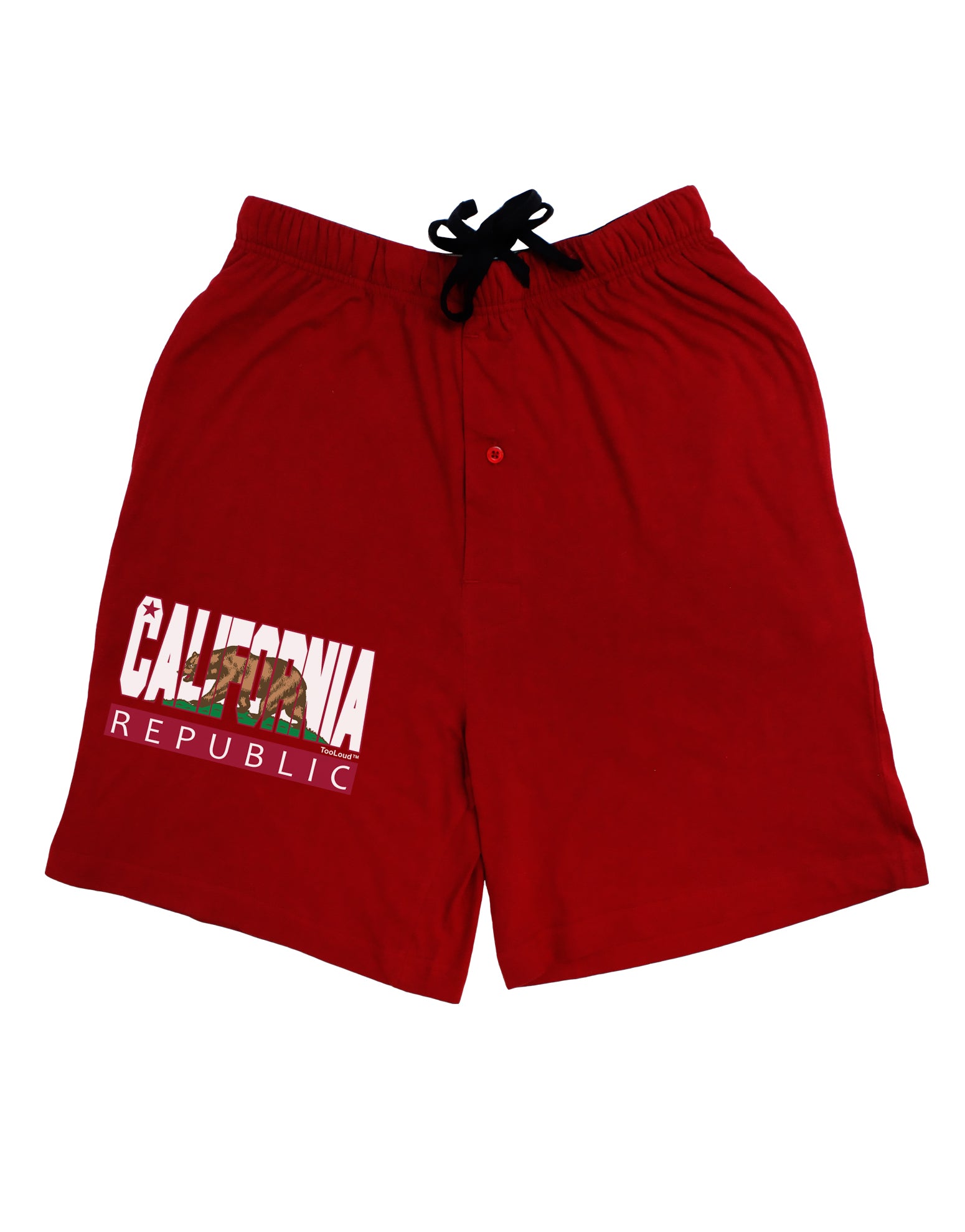 California Design #1 Adult Lounge Shorts - Red or Black by TooLoud