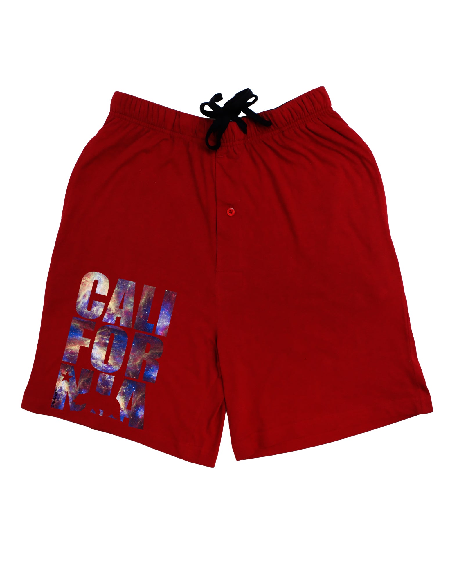 California Republic Design - Space Nebula Print Adult Lounge Shorts - Red or Black by TooLoud