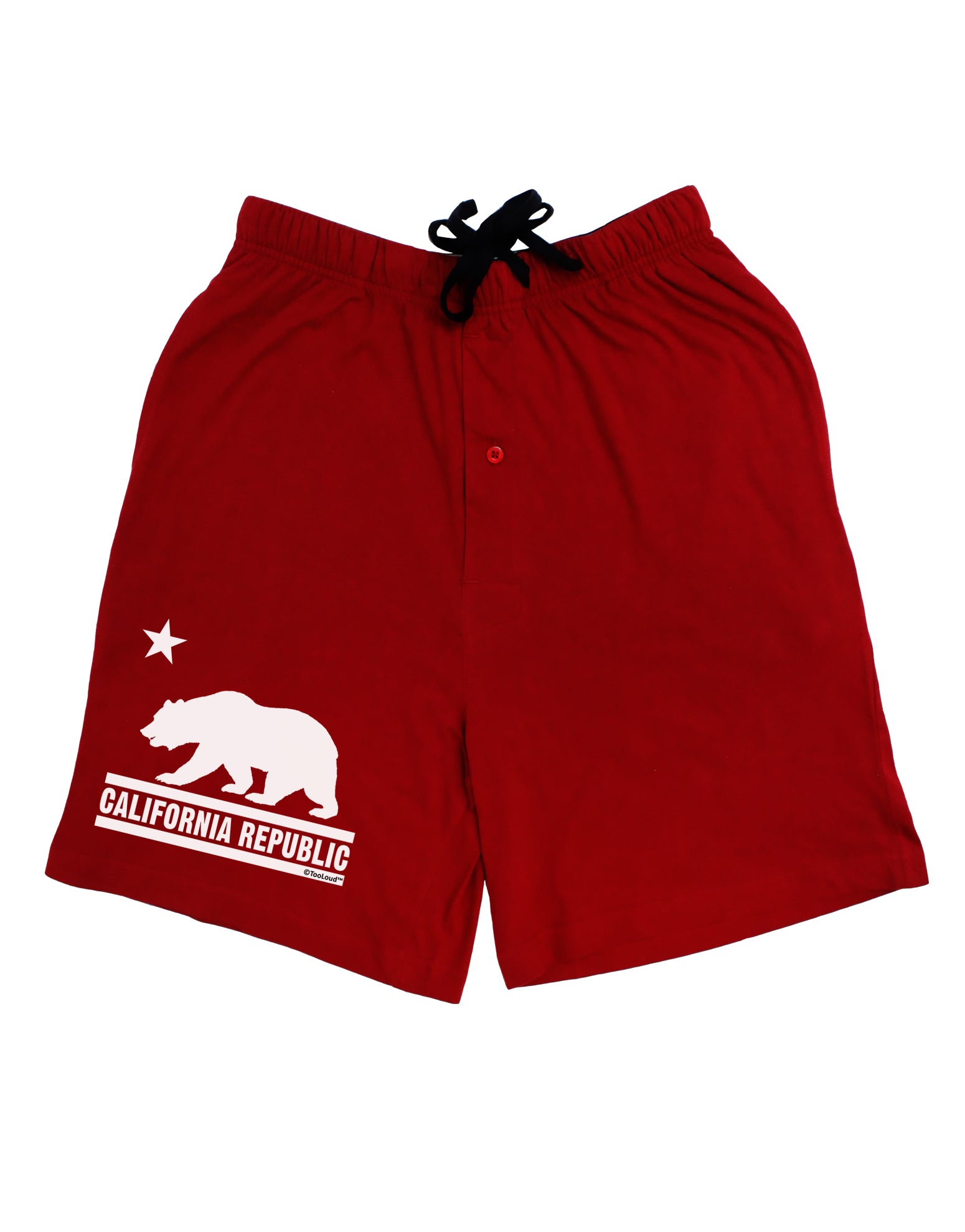 California Republic Design - Cali Bear Adult Lounge Shorts - Red or Black by TooLoud
