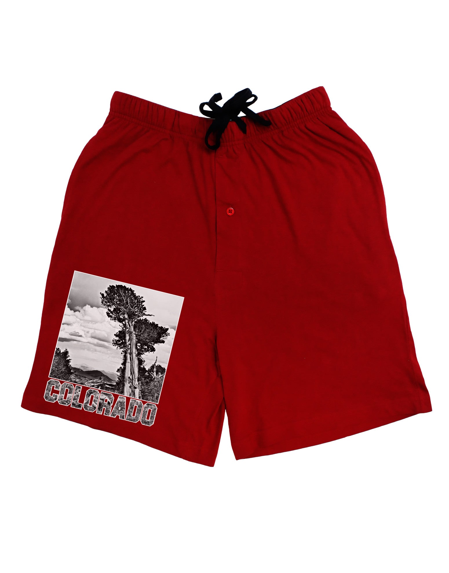 Colorado Landscape Text BW Adult Lounge Shorts