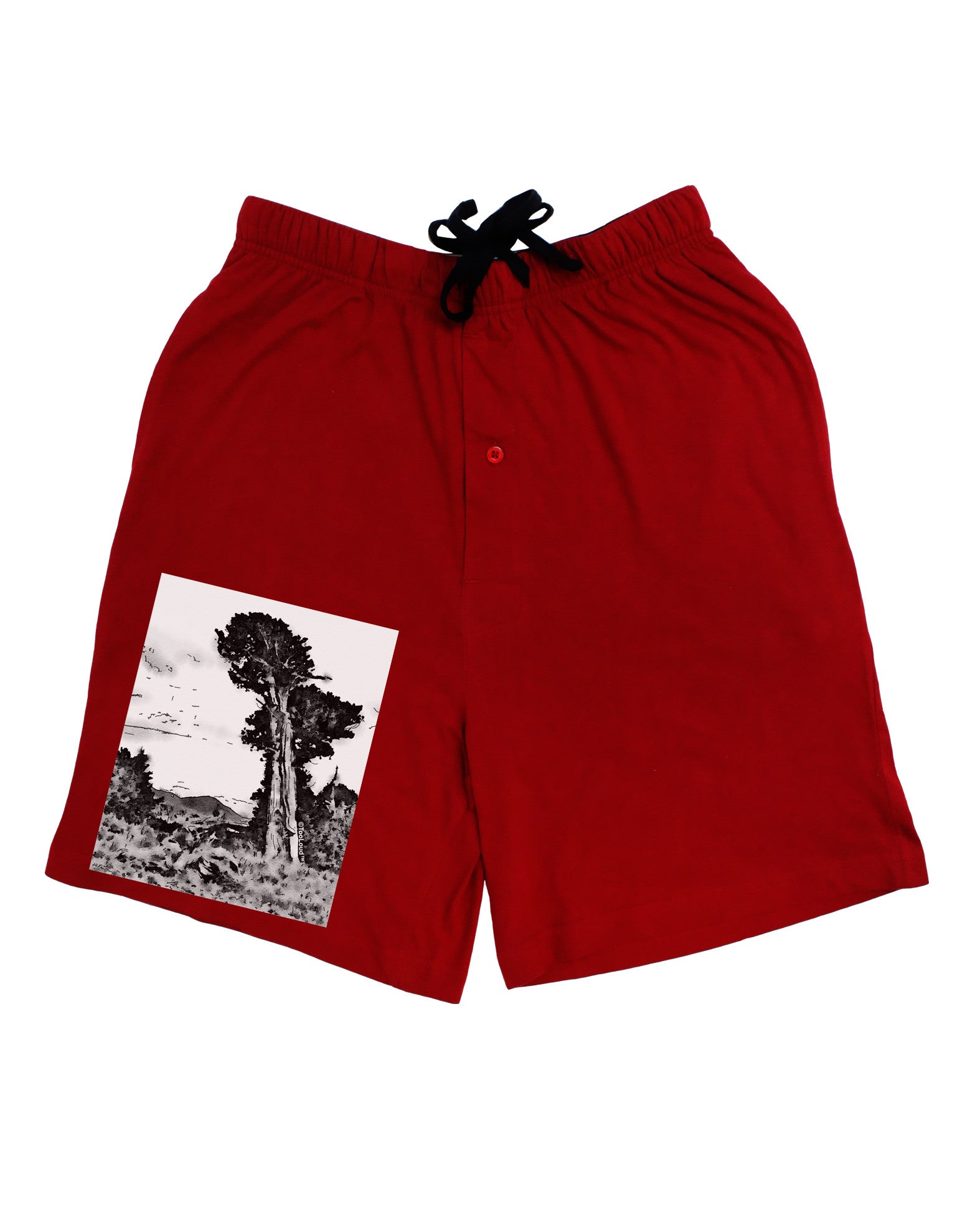 Colorado Landscape Watercolor BW Adult Lounge Shorts