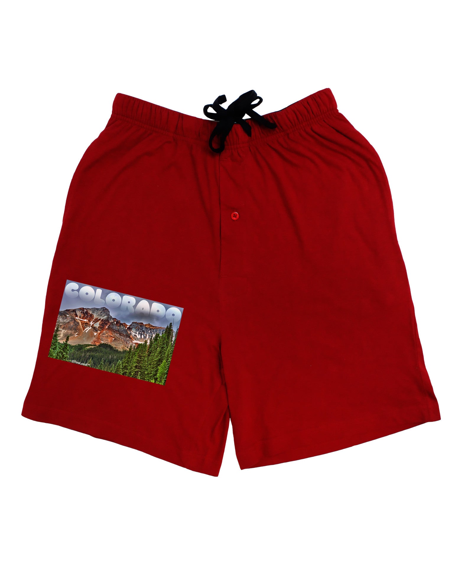 Colorado Mountains Forrest Text Adult Lounge Shorts