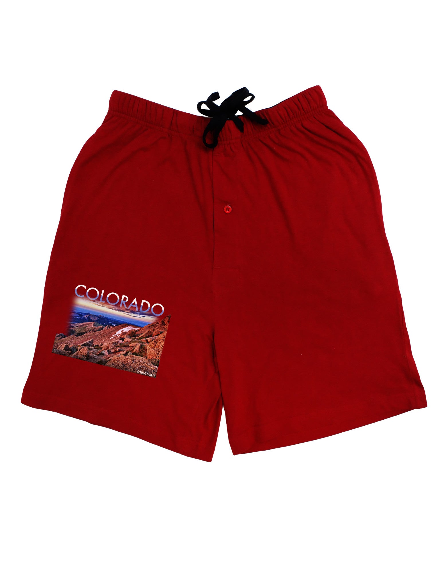 Colorado Mtn Sunset Cutout Relaxed Adult Lounge Shorts