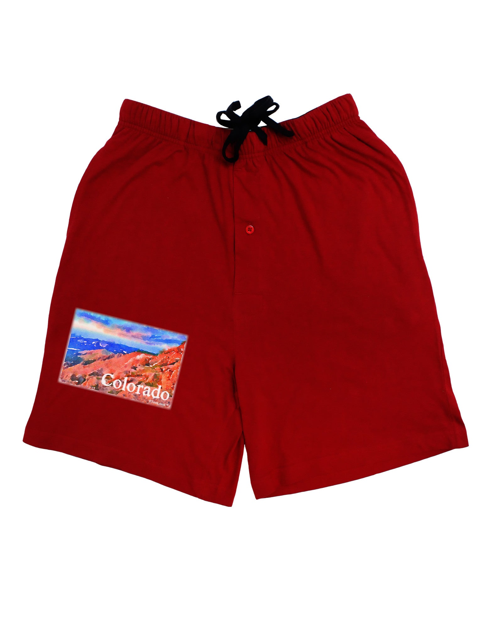 Colorado Mtn Sunset Soaked WaterColor Relaxed Adult Lounge Shorts