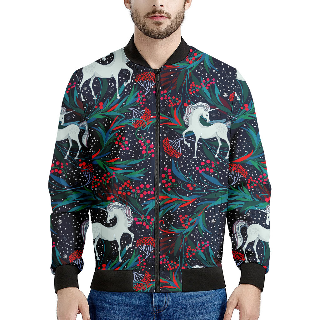 Fairy Floral Unicorn Pattern Print Men's Bomber Jacket